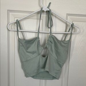 Sage Green Strappy Crop Top